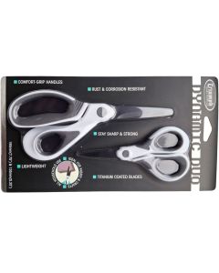 Dynamic Duo 2 Piece Fabric and Craft Scissor Set - Grey