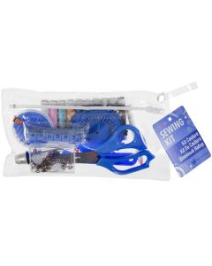 Sewing Kit In Clear Pencil Case in Blue
