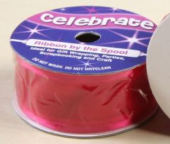 Celebrate RA10725/26 Hot Pink Satin Edged Organdie Ribbon, 4m x 25mm Celebrate Ribbon RA10725-26
