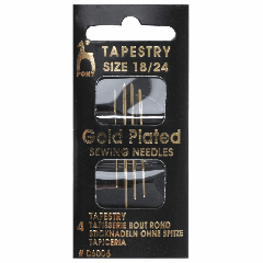 Gold Plated Sewing Needles: Tapestry Size 18-24 Pony P06006