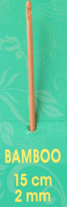 Pony P44811 Bamboo Single Ended Crochet Hook, 2mm x 15cm (6in) Pony P44811