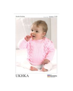 UKHKA Cardigan Sweater and Hat Pattern, Double Kniting, Prem-1 Yr UK Home Knitting Association UKHKA-119