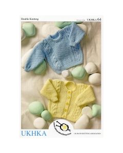 UKHKA/64 Cardigans and Sweaters Baby Double Knitting Pattern UK Home Knitting Association UKHKA-64