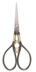 Gold Embroidery Scissors 4.25 Inch :: Black Hemline H342