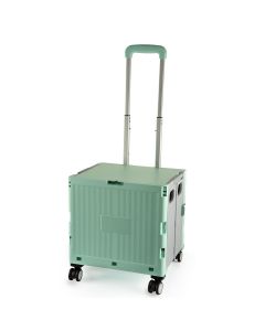 Plastic Folding Trolley Green | Craft/Sewing and Hobby Box with Wheels | 47 x 39 x 32cm Sewing Online YN8822-GREEN