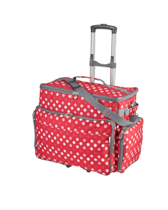 Sewing Machine Trolley Bag on Wheels Red Polka Dot | 47 x 35 x 23cm | Sewing Machine Storage for Janome, Brother, Singer, Bernina and Most Machines Sew Stylish PT750-RED-POLKA