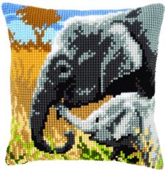 Cross Stitch Cushion Elephants Vervaco PN-0146813