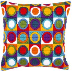 Long Stitch Cushion Circles