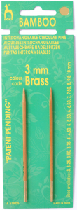 Bamboo Interchangeable Circular Knitting Pin Shank Gold End Pony P5790-5-9-