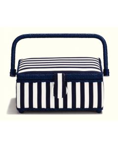 Prym Small Blue Stripes Sewing Basket
