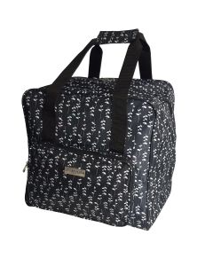 Large Overlocker Bag Black Sprig | 38 x 36 x 33cm | Carry Bag for Janome, Brother, Singer, Bernina and Most Overlockers Sew Stylish PT650-BLK-SPRIG
