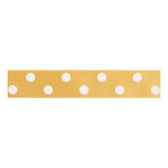 Berisfords 15mm Gold Polka Dot Ribbon (20m spool) Berisfords Ribbon R1225115-37