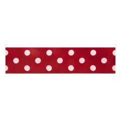 Berisfords 25mm Red Polka Dot Ribbon (20m spool) Berisfords Ribbon R1225125-15