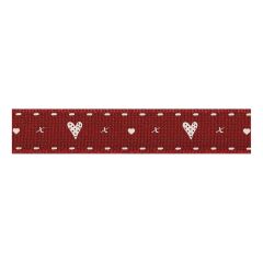 Berisfords 15mm Red Hearts & Kisses Ribbon (20m spool) Berisfords Ribbon R1359215-1