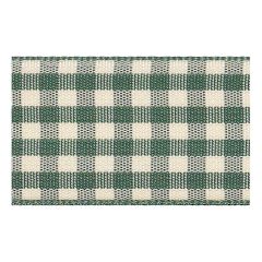 Berisfords 10mm Green Natural Gingham Ribbon (20m spool) Berisfords Ribbon R143810-2