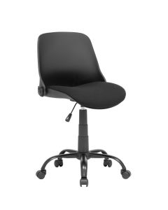 Hydraulic Sewing Chair with Folding Back Black padded fabric seat & contoured black plastic back- Metal base with Lift Mechanism, 5 Star, 360°, Swivel,Casters Sewing Online 18616