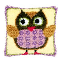 Latch Hook Cushion Kit: Miss Owl Vervaco PN-0148894