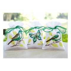 Counted Cross Stitch Kit: PP Bag: Bird & Butterfly Vervaco PN-0149798