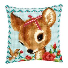 Cross Stitch Cushion: Bambi with a Bow