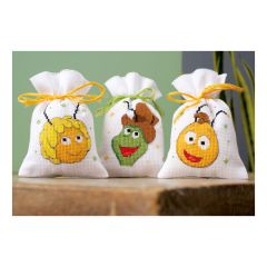 Counted Cross Stitch Pot-Pourri Bag: Maya: Maya Willy and Flip (Set of 3) Vervaco PN-0155751