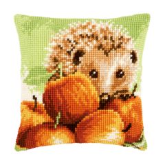 Cross Stitch Cushion: Hedgehog with Apples Vervaco PN-0155865