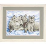 Mother Wolf And Pups Stamped Cross Stitch Kit