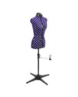 Sewing Online Adjustable Dressmakers Dummy, in Purple Polka Dot with Hem Marker, Dress Form Sizes 6 to 10 - Pin, Measure, Fit and Display your Clothes on this Tailors Dummy - 5906P