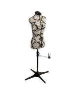 Sewing Online Adjustable Dressmakers Dummy, in a Grey Hollyhock Fabric with Hem Marker, Dress Form Sizes 6 to 10 - Pin, Measure, Fit and Display your Clothes on this Tailors Dummy - 5901P