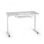 Sewing Online Gidget Folding Sewing Table, White Top with White Legs - Sewing Machine Table with Adjustable Platform. Folding Legs for Easy Storage and Transport. Multipurpose: Use as a Quilting/Craft Table or Gaming/Computer Desk - 98601