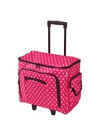 Sewing Online Sewing Machine Trolley Bag on Wheels, Pink Polka Dot | 47 x 38 x 24cm | Sewing Machine Storage for Janome, Brother, Singer, Bernina, and Most Machines - 006108-PINK-DOT