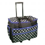 Sewing Machine Trolley Bag Black and White Spot with Blue Trim 53 x 41 x 29cm