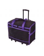 XL Sewing Machine Trolley Bag Plain Black with Purple Trim 63 x 43 x 30cm