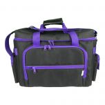 Sewing Machine Bag with Carry Handle and Shoulder Strap Black with Purple Trim