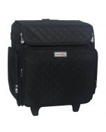 Everything Mary Craft Trolley Bag, Black Quilted - Craft Organiser on Wheels for Sewing, Scrapbooking, Paper Craft, and Art - Storage Case for Supplies and Accessories - EVM12790-1