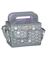 Everything Mary Collapsible Desktop Craft Organiser, Grey & White Leaf for Sewing, Scrapbooking, Paper Craft, and Art - EVM12831-1