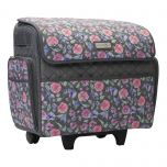 Everything Mary Sewing Machine Trolley Bag on Wheels, Quilted Pink Floral - Sewing Machine Storage Case for Brother, Singer, Bernina, and Most Machines - EVM10130-8