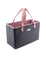 Everything Mary Sewing Machine Bag, Quilted Grey & Pink - Carry Bag for Brother, Singer, Bernina, and Most Sewing Machines - EVM10143-3