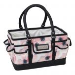 Everything Mary Craft Organiser Bag, White & Floral - Collapsible Caddy and Tote with Compartments for Sewing, Scrapbooking, Paper Craft, and Art - EVM12392-5