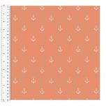 Cotton Craft Fabric 110cm wide x 1m | Give Me The Sea Anchors | 13762-CORAL