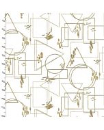 Cotton Craft Fabric 110cmx1m Metallic Fusion Collection Gold Geometric Outlines