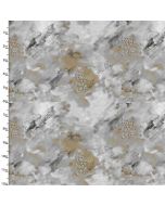 Cotton Craft Fabric 110cm wide x 1m Metallic Fusion Collection - Neutral Granite