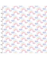 Cotton Craft Fabric 110cm wide x 1m Unicorn Utopia Collection - Rainbows
