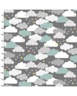 Cotton Craft Fabric 110cm wide x 1m Small & Mighty Flannel Collection-Clouds