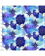 Cotton Craft Fabric 110cm wide x 1m Magical Galaxy Metallic Collection-Stars