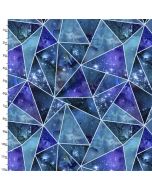Cotton Craft Fabric 110cm wide x 1m Magical Galaxy Metallic Collection-Stained Glass
