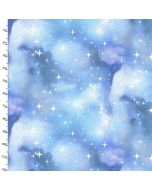 Cotton Craft Fabric 110cm wide x 1m Magical Galaxy Metallic Collection-Twilight Starry Sky