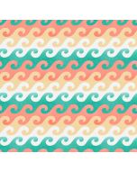 Cotton Craft Fabric 110cm wide x 1m Beach Travel Collection-Waves