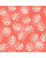 Cotton Craft Fabric 110cm wide x 1m Beach Travel Collection-Coral