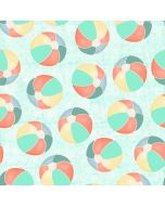 Cotton Craft Fabric 110cm wide x 1m Beach Travel Collection-Beach Balls