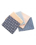 Geometric Navy Themed Pack of 5 Cotton Fat Quarters - Sewing Online FA224